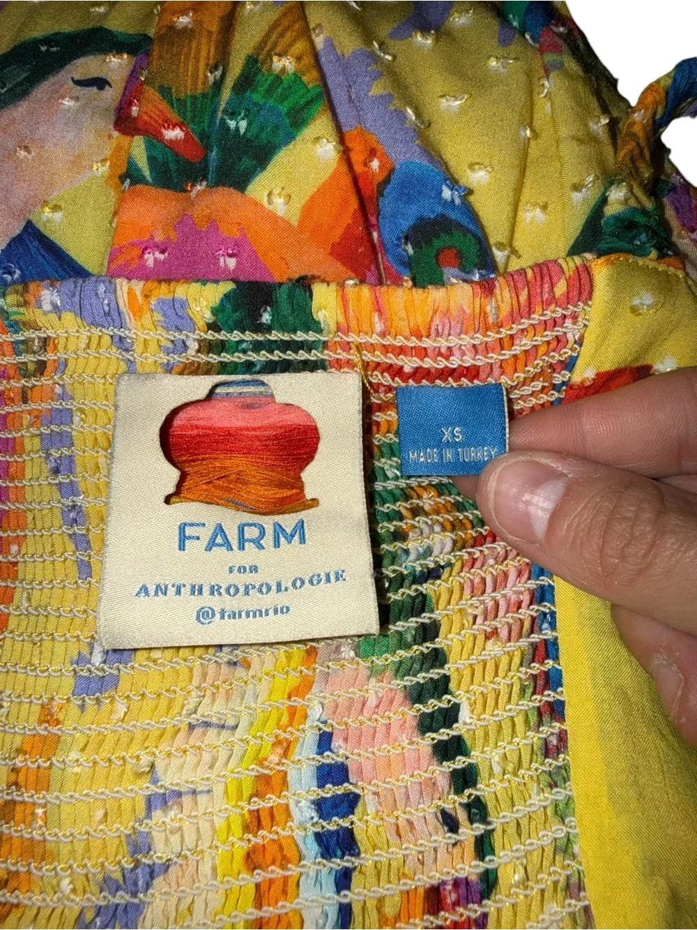 Farm Rio x Anthropologie Textured Tropical Maxi Dress - Size XS - Picture 8 of 11
